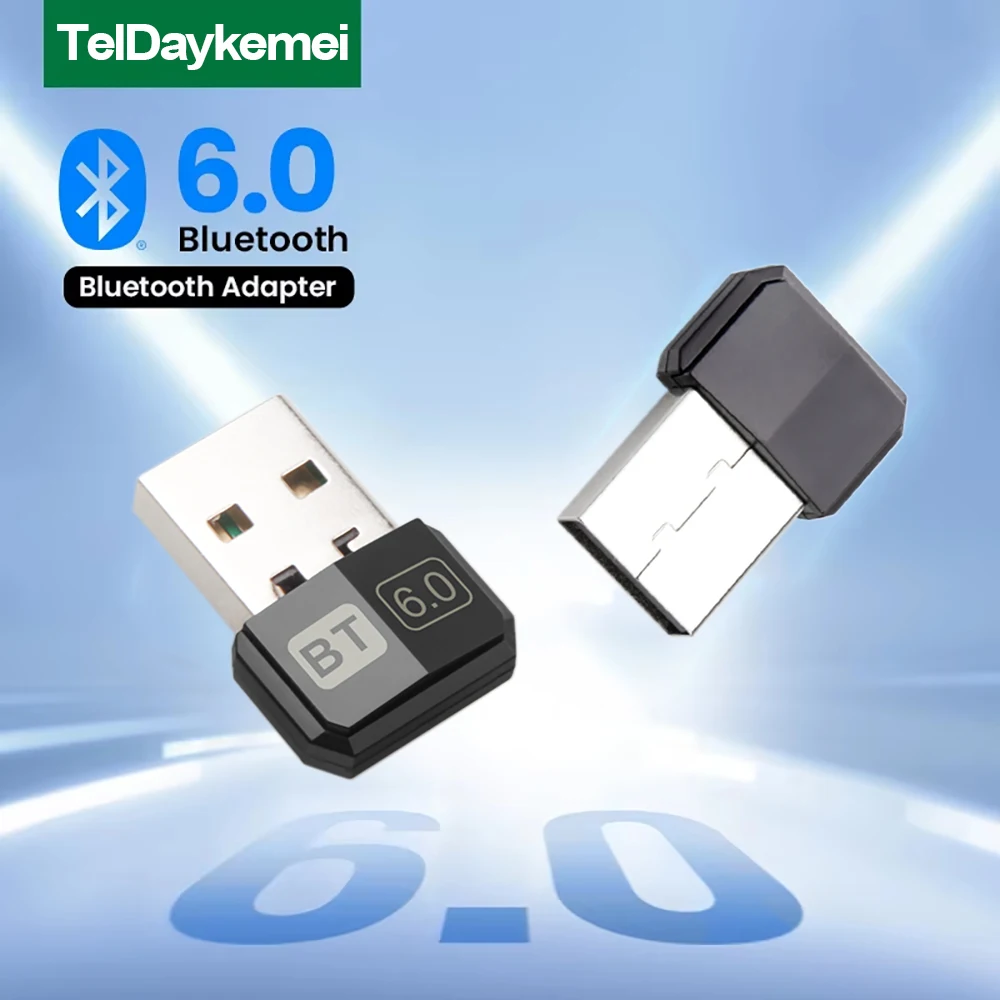 Bluetooth Adapter USB Bluetooth 6.0 5.4 for PC Dongle Wireless Mouse Keyborad Music Audio Receiver USB Transmitter