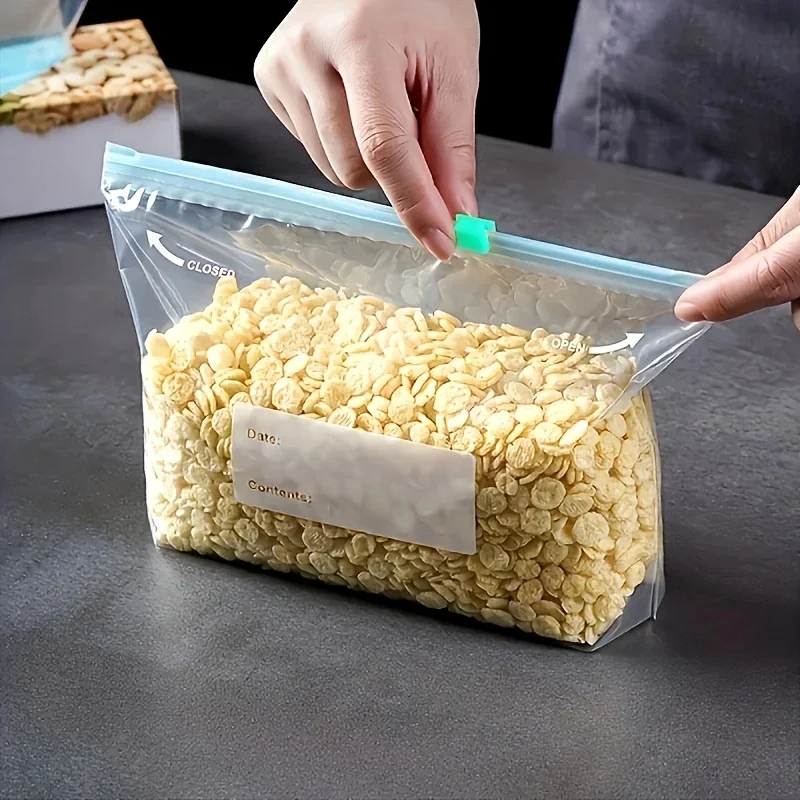 45PCS Food Storage Leakproof Reusable Stand Up Zip Shut Bags Cup Fresh Food Storage Bag Refrigerator Fresh Wrap