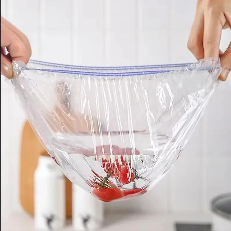 Colorful Disposable Food Cover Food Grade Fruit Vegetable Storage Bag Elastic Shower Cap Fruit Food Cover Fresh Keeping Bag