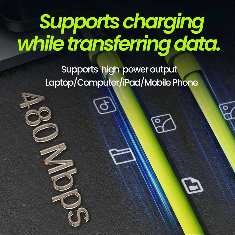 0.3m/1m/1.5m/2m Quike Charging USB Type-C To Type-C Data Cable USB A to Type-C For iPhone Huawei Xiaomi Samsung Charge Cord