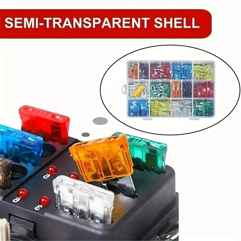 300/180/120pcs Car Blade Fuse Assortment Kit Auto Truck Automotive Medium Small Fuse Mixed Motorcycle Circuit Fuse With Box