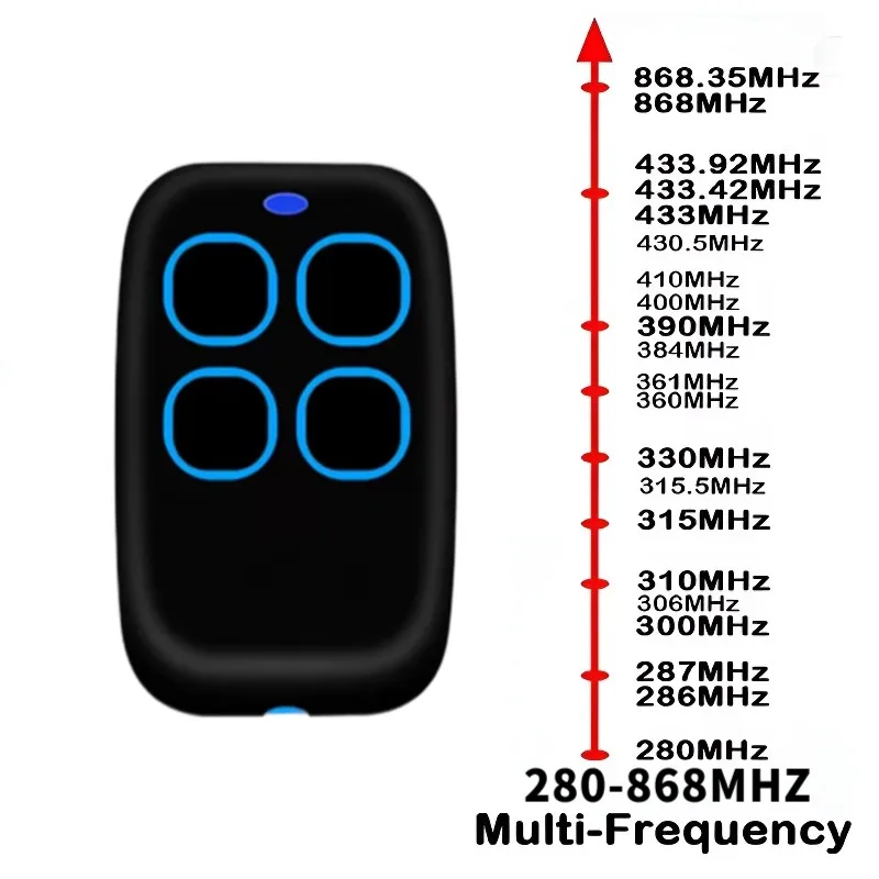Multi-frequency 280MHz-868MHz Copier Transmitter Compatible with TOP432NA, TOP432EV, TOP432EE Garage Door Remote Manual Button