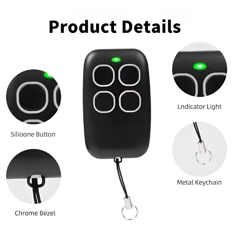 Multi-frequency 280MHz-868MHz Copier Transmitter Compatible with TOP432NA, TOP432EV, TOP432EE Garage Door Remote Manual Button