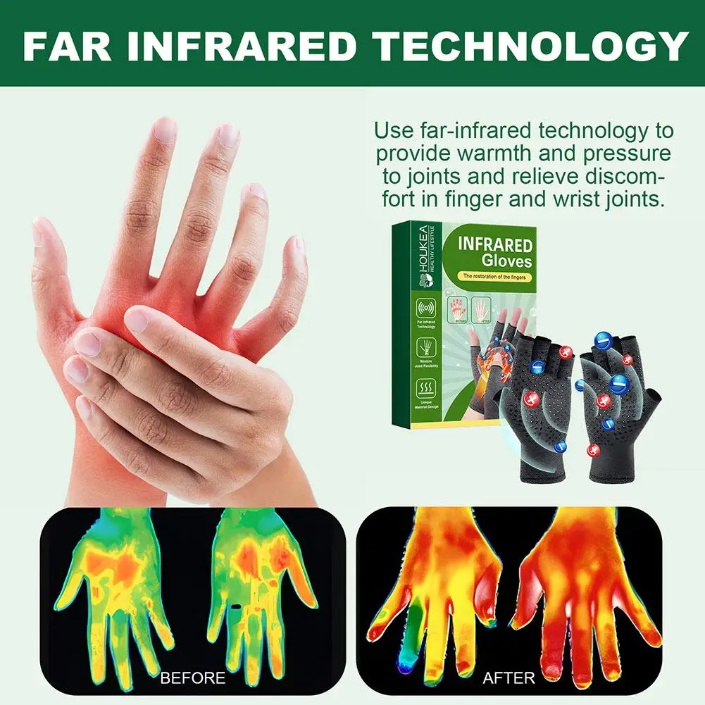 1/2/3/4/5 Pairs Compression Arthritis Gloves Wrist Support Practical Stimulating Circulation Gloves Daily Activity Health Care