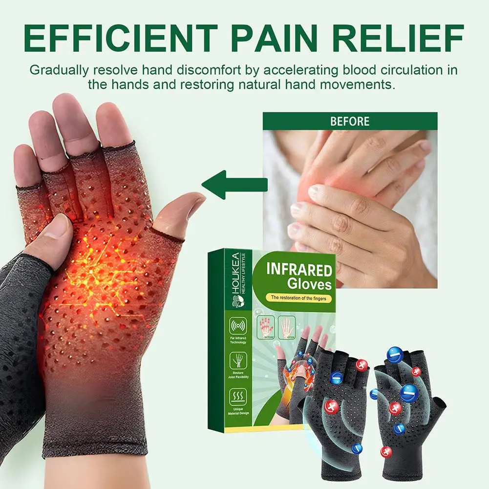 1/2/3/4/5 Pairs Compression Arthritis Gloves Wrist Support Practical Stimulating Circulation Gloves Daily Activity Health Care