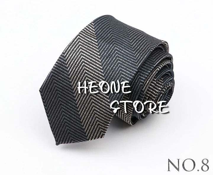 Fashion 6cm Narrow Polyester Necktie For Men Business Meeting Formal Jacquard Striped Plaid Skinny Tie Daily Wear Cravat Gift