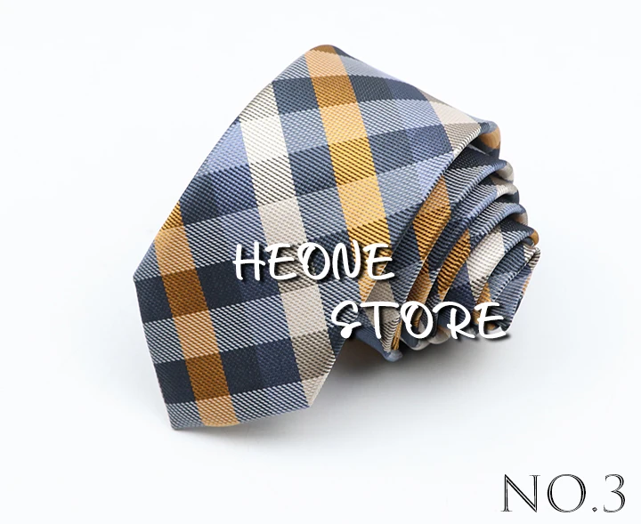Fashion 6cm Narrow Polyester Necktie For Men Business Meeting Formal Jacquard Striped Plaid Skinny Tie Daily Wear Cravat Gift