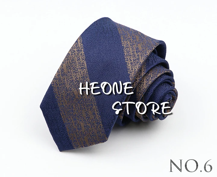 Fashion 6cm Narrow Polyester Necktie For Men Business Meeting Formal Jacquard Striped Plaid Skinny Tie Daily Wear Cravat Gift