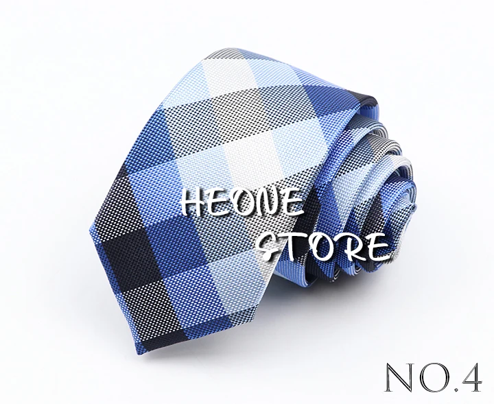 Fashion 6cm Narrow Polyester Necktie For Men Business Meeting Formal Jacquard Striped Plaid Skinny Tie Daily Wear Cravat Gift