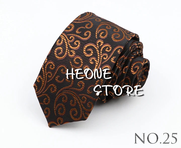 Fashion 6cm Narrow Polyester Necktie For Men Business Meeting Formal Jacquard Striped Plaid Skinny Tie Daily Wear Cravat Gift