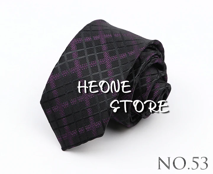 Fashion 6cm Narrow Polyester Necktie For Men Business Meeting Formal Jacquard Striped Plaid Skinny Tie Daily Wear Cravat Gift