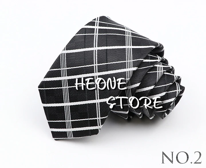 Fashion 6cm Narrow Polyester Necktie For Men Business Meeting Formal Jacquard Striped Plaid Skinny Tie Daily Wear Cravat Gift