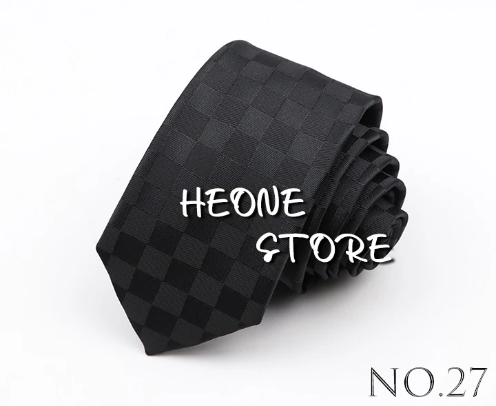 Fashion 6cm Narrow Polyester Necktie For Men Business Meeting Formal Jacquard Striped Plaid Skinny Tie Daily Wear Cravat Gift