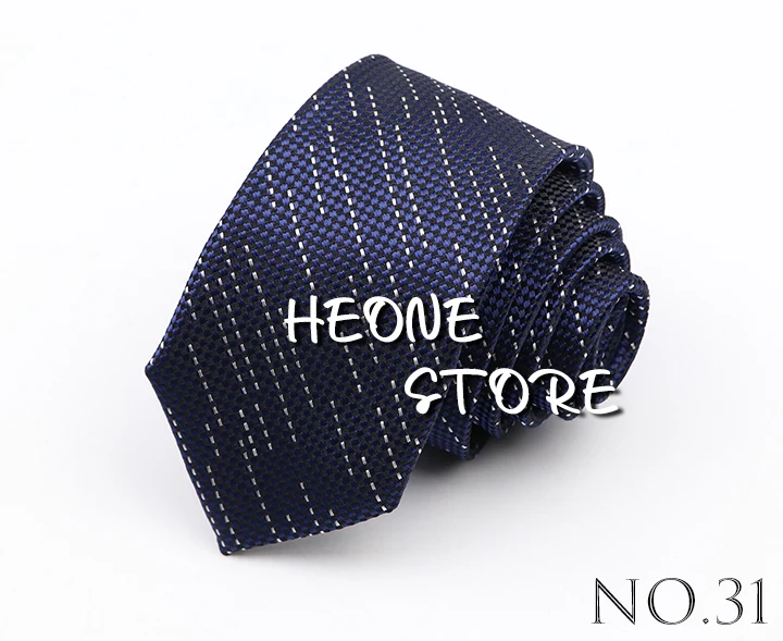 Fashion 6cm Narrow Polyester Necktie For Men Business Meeting Formal Jacquard Striped Plaid Skinny Tie Daily Wear Cravat Gift