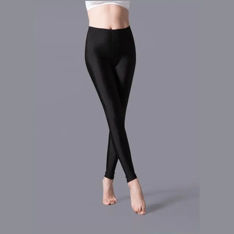 Women Shiny Pant Leggings Hot Selling Leggings Solid Color Fluorescent Spandex Elasticity Casual Trousers Shinny Legging