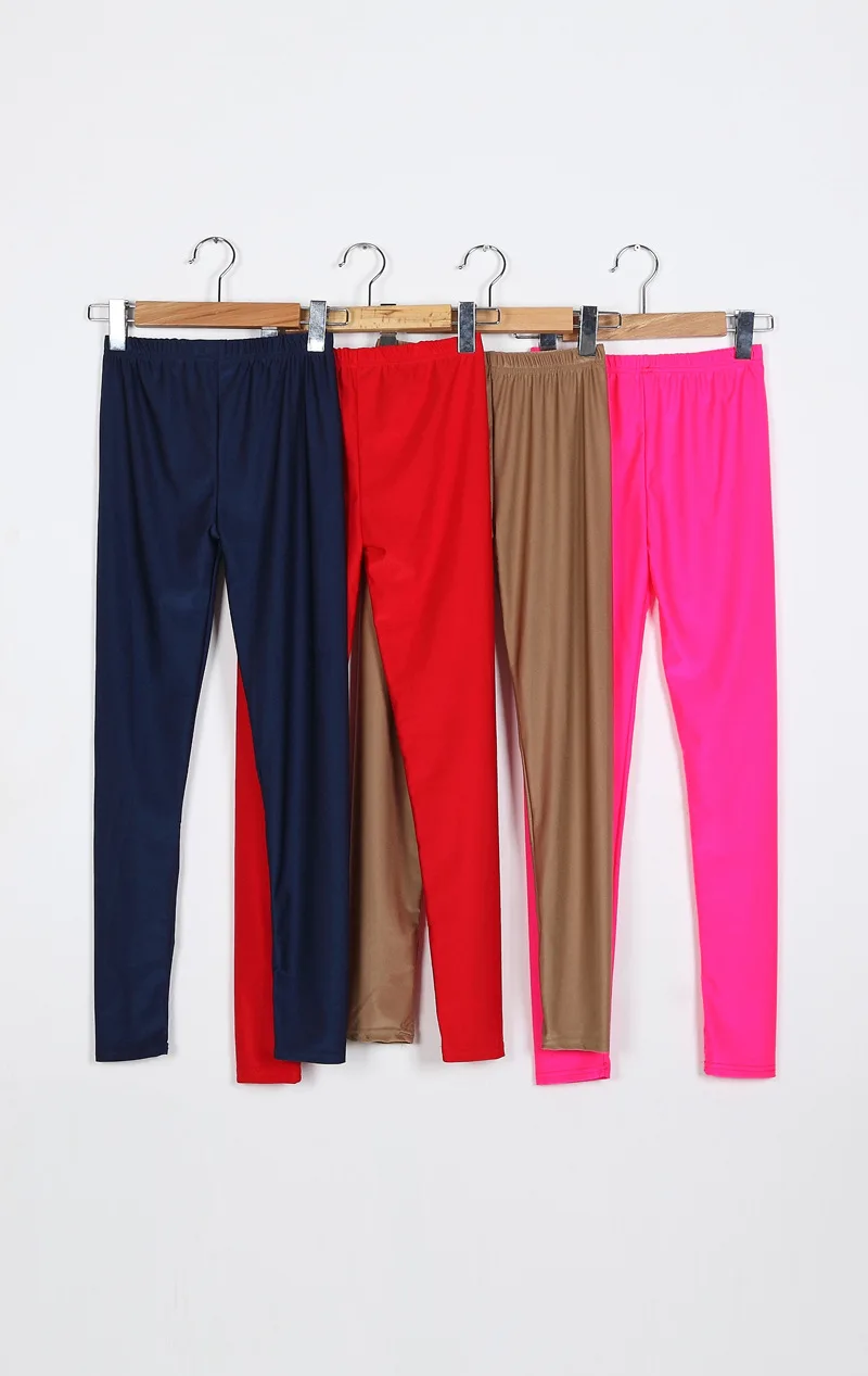 Women Shiny Pant Leggings Hot Selling Leggings Solid Color Fluorescent Spandex Elasticity Casual Trousers Shinny Legging