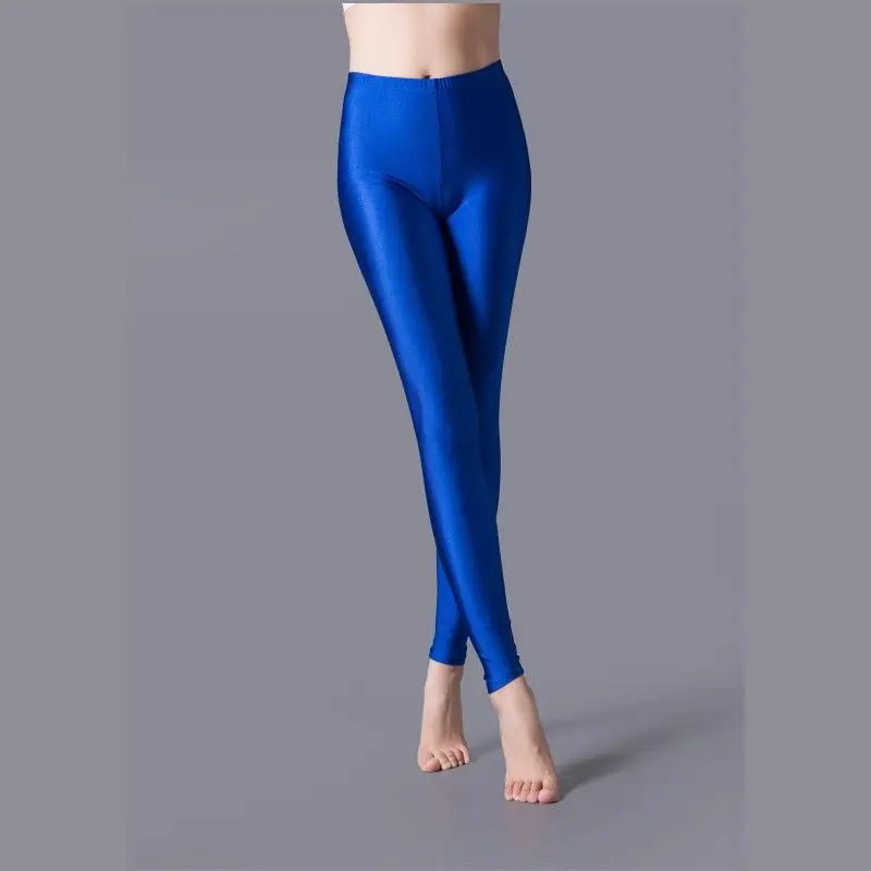Women Shiny Pant Leggings Hot Selling Leggings Solid Color Fluorescent Spandex Elasticity Casual Trousers Shinny Legging