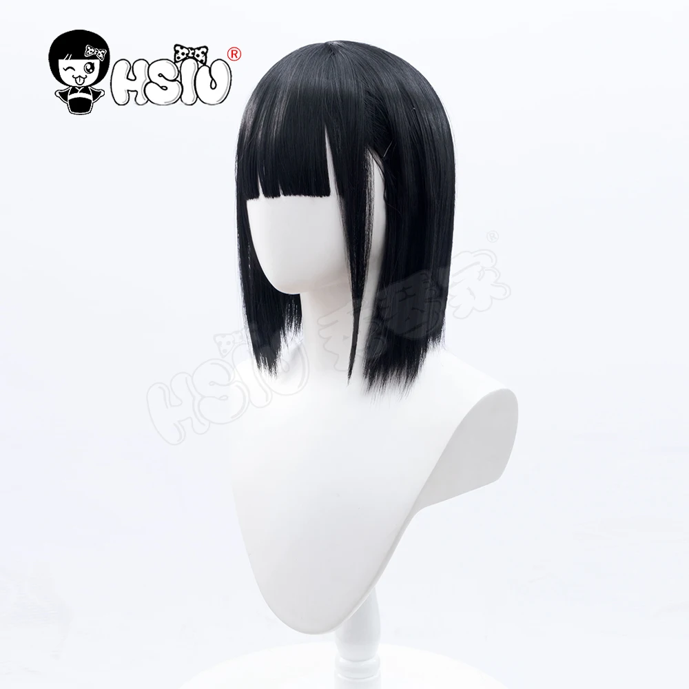 Qiao Ling Cosplay Wig Devil Game Time Agent Cosplay HSIU Black Short Hair Free Brand Wig Cap Time Agent Wig