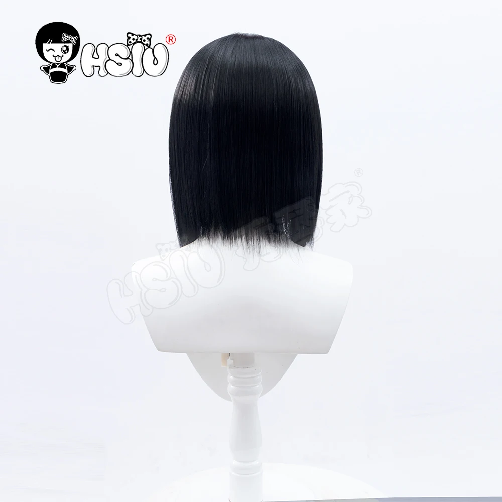 Qiao Ling Cosplay Wig Devil Game Time Agent Cosplay HSIU Black Short Hair Free Brand Wig Cap Time Agent Wig