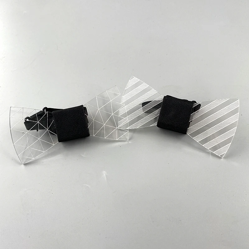 LED Acrylic Bow Tie Light up LED Men Bow Tie Luminous Bow Tie Costume Men Ties DJ Dance Glow Decoration Novelty Gift LED Cravat