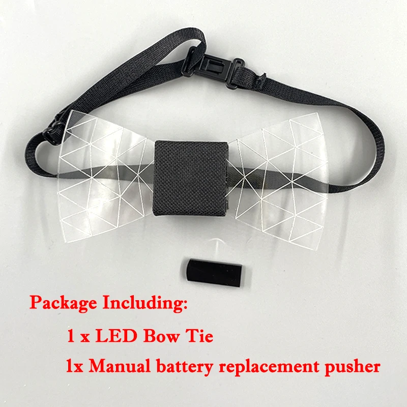 LED Acrylic Bow Tie Light up LED Men Bow Tie Luminous Bow Tie Costume Men Ties DJ Dance Glow Decoration Novelty Gift LED Cravat