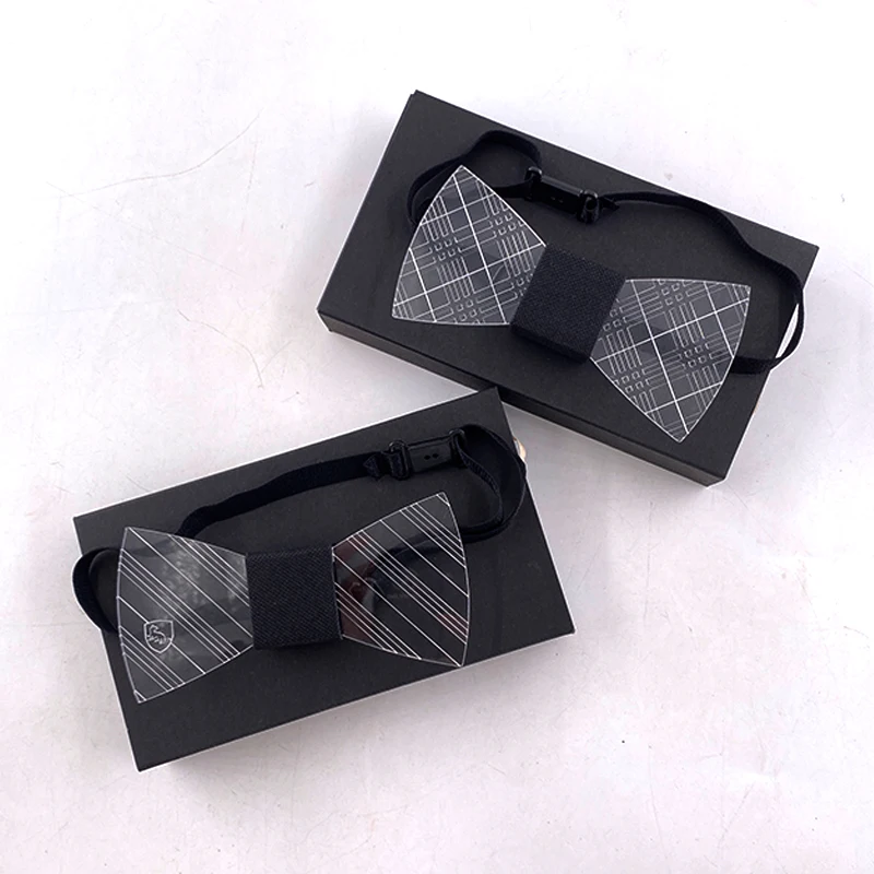LED Acrylic Bow Tie Light up LED Men Bow Tie Luminous Bow Tie Costume Men Ties DJ Dance Glow Decoration Novelty Gift LED Cravat