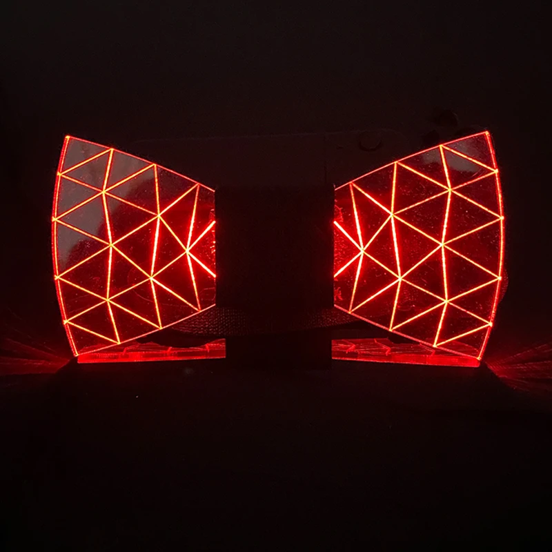 LED Acrylic Bow Tie Light up LED Men Bow Tie Luminous Bow Tie Costume Men Ties DJ Dance Glow Decoration Novelty Gift LED Cravat