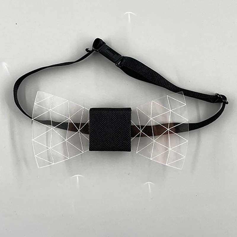 LED Acrylic Bow Tie Light up LED Men Bow Tie Luminous Bow Tie Costume Men Ties DJ Dance Glow Decoration Novelty Gift LED Cravat