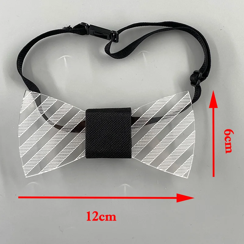 LED Acrylic Bow Tie Light up LED Men Bow Tie Luminous Bow Tie Costume Men Ties DJ Dance Glow Decoration Novelty Gift LED Cravat