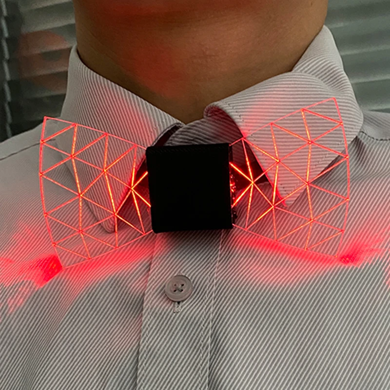 LED Acrylic Bow Tie Light up LED Men Bow Tie Luminous Bow Tie Costume Men Ties DJ Dance Glow Decoration Novelty Gift LED Cravat