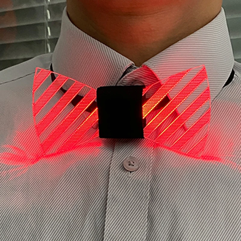 LED Acrylic Bow Tie Light up LED Men Bow Tie Luminous Bow Tie Costume Men Ties DJ Dance Glow Decoration Novelty Gift LED Cravat