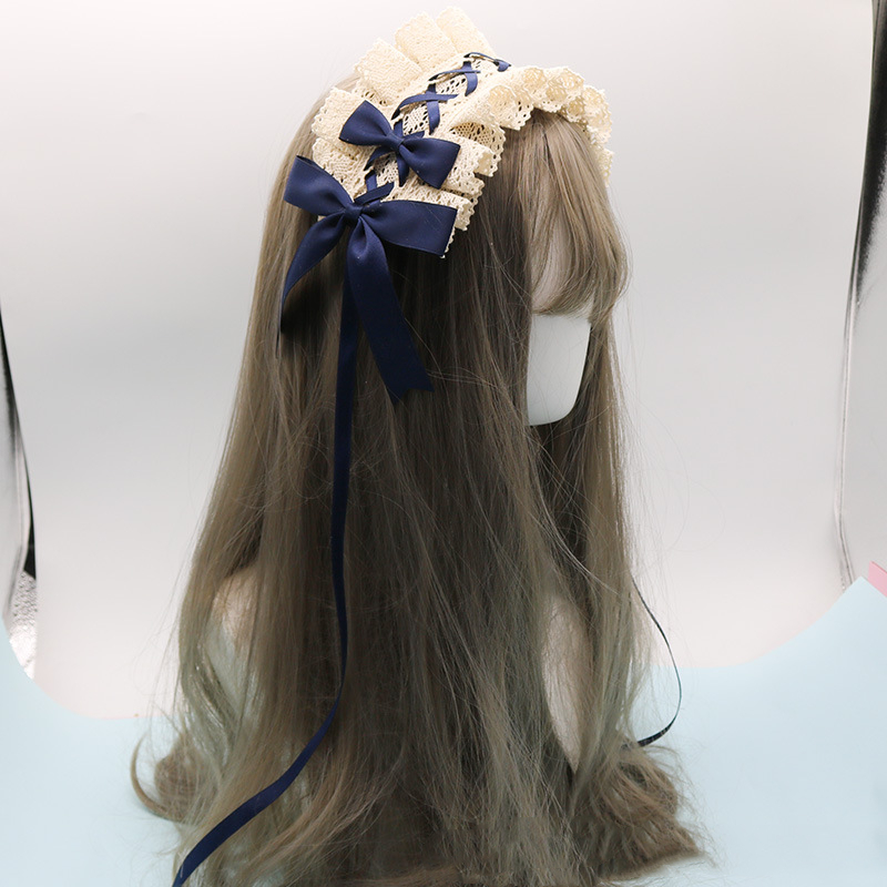 Lovely Bowknot Sweet Lolita Lace Flower Hair Hoop Anime Maid Cosplay Headband Headwear Accessory Hand Made Wholesale