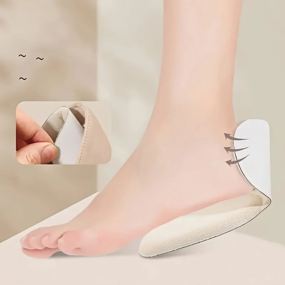 Double-Layer Thick T-Shaped Foam Heel Pad And Heel Cup - Soft, Breathable, Non-Slip, Durable, Comfortable To Wear In High Heels