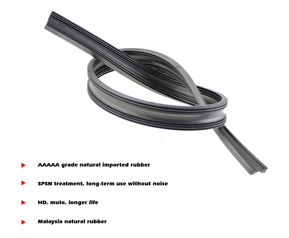 2pcs High Quality Boneless Frameless Rubber Car Wiper Blade Refill Strips Windscreen 6mm 26"28"30"32" Windshield Car Accessories