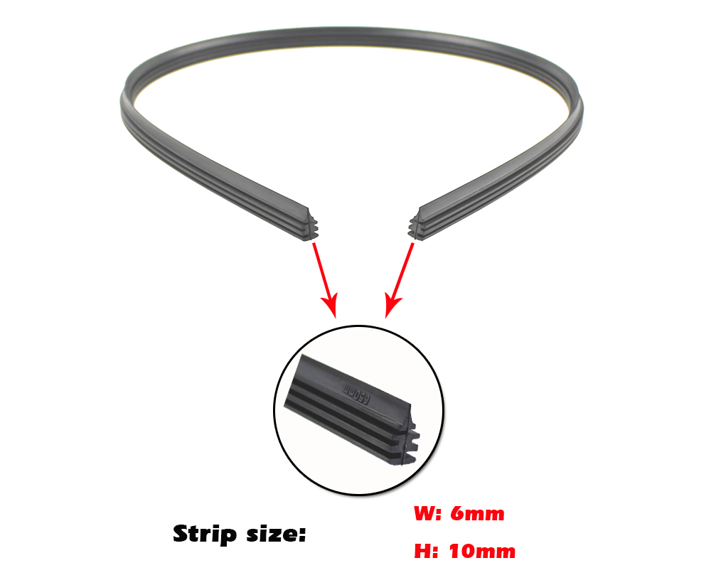2pcs High Quality Boneless Frameless Rubber Car Wiper Blade Refill Strips Windscreen 6mm 26"28"30"32" Windshield Car Accessories