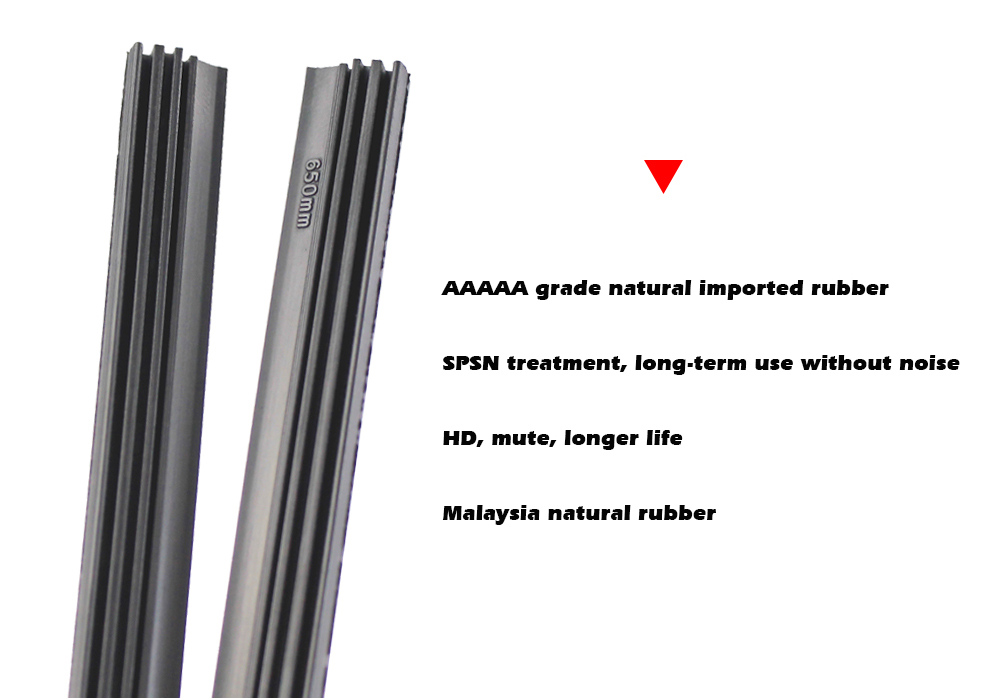 2pcs High Quality Boneless Frameless Rubber Car Wiper Blade Refill Strips Windscreen 6mm 26"28"30"32" Windshield Car Accessories