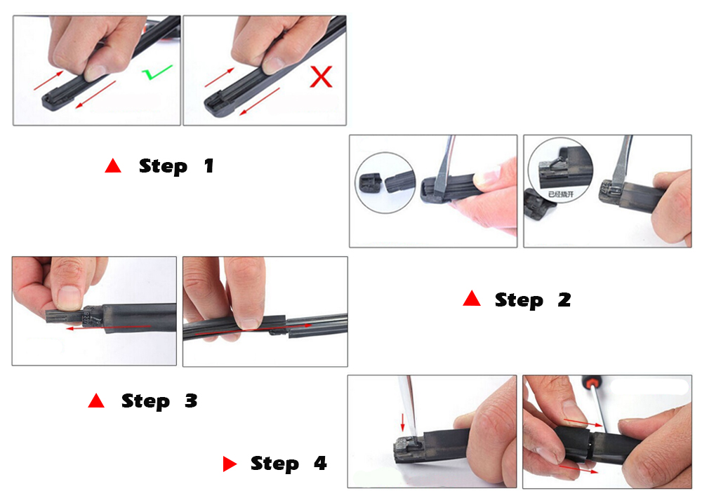 2pcs High Quality Boneless Frameless Rubber Car Wiper Blade Refill Strips Windscreen 6mm 26"28"30"32" Windshield Car Accessories