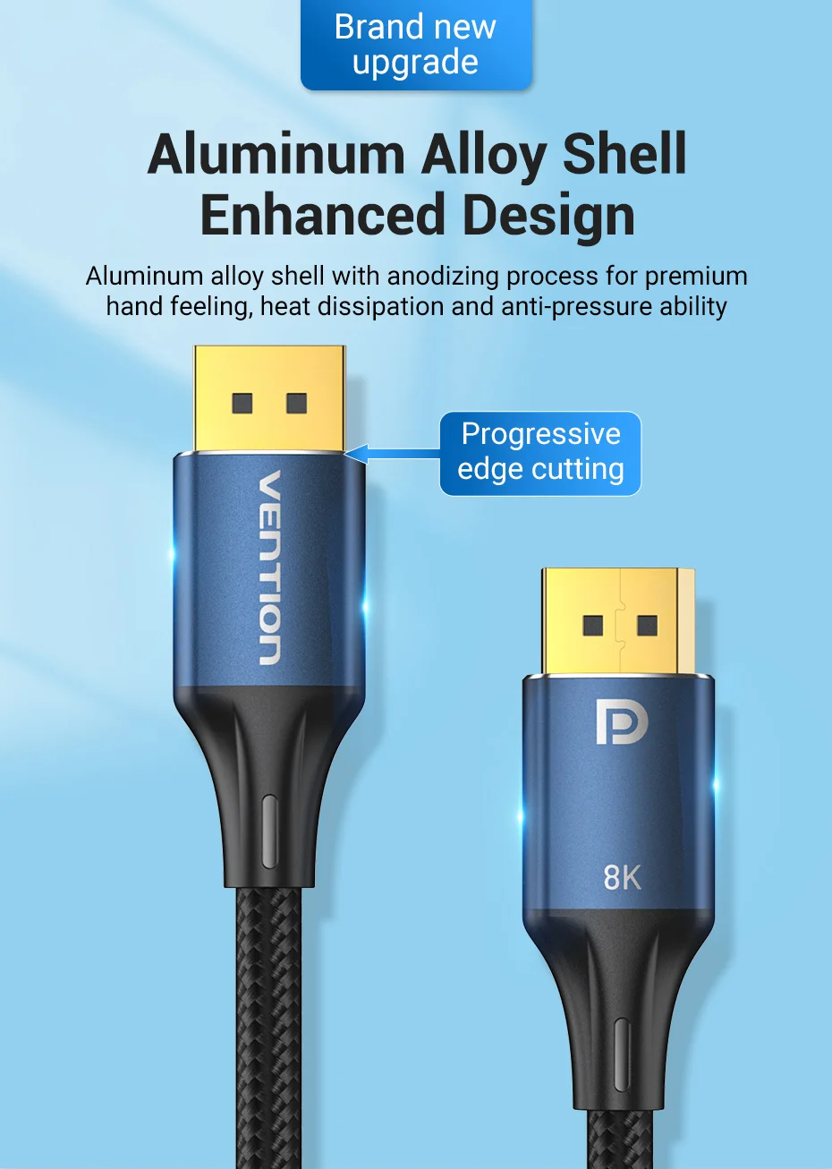 Vention DisplayPort 1.4 Cable 8K 60Hz 4K HDR 165Hz Display Port Audio Cable for Video PC Laptop TV Display Port 1.4 DP Cable 1.2
