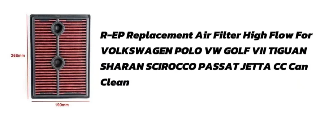 R-EP Replacemet Air Filter Fit for Audi A3 Q2 S3 TT Seat Ibiza Leon Skoda Octavia Volkswagen Golf VII Polo Tiguan Touran Passat