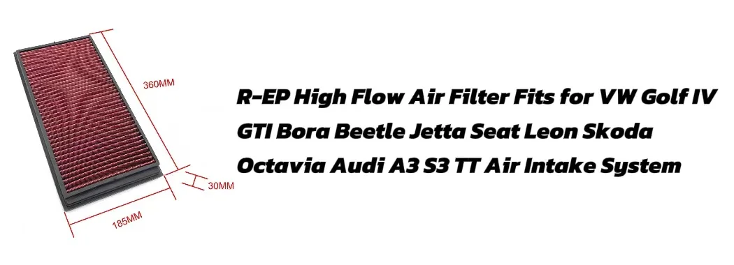 R-EP Replacemet Air Filter Fit for Audi A3 Q2 S3 TT Seat Ibiza Leon Skoda Octavia Volkswagen Golf VII Polo Tiguan Touran Passat