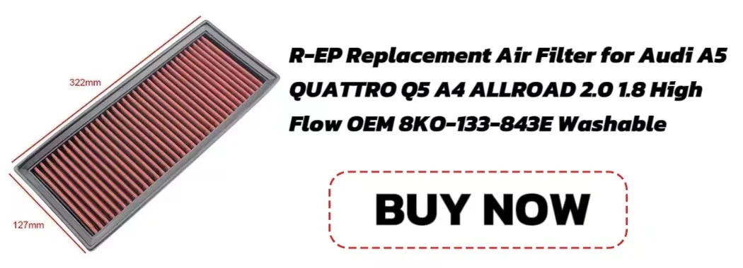R-EP Replacemet Air Filter Fit for Audi A3 Q2 S3 TT Seat Ibiza Leon Skoda Octavia Volkswagen Golf VII Polo Tiguan Touran Passat