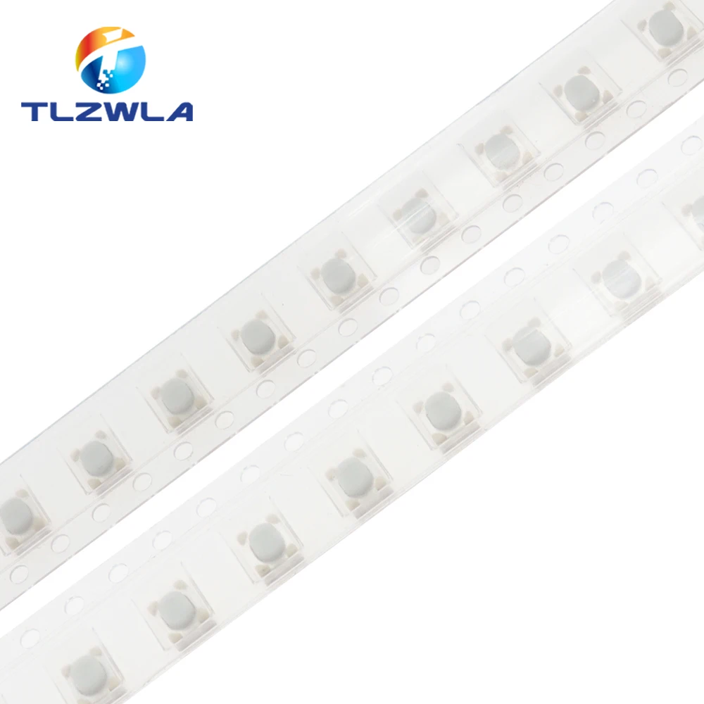 100PCS DC12V 50mA Micro Button Tact Switch SMD 4Pin 3X4X2.5MM White Tactile Tact Push Button Micro Switch Momentary 3*4*2.5mm