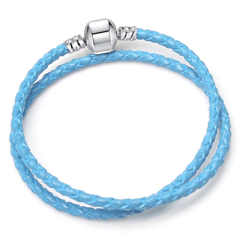 BAOPON Dropshipping High Quality 9 Colors Leather Chain Charm Bracelets with DIY Fine Bracelet for Women Girls Jewelry Gift