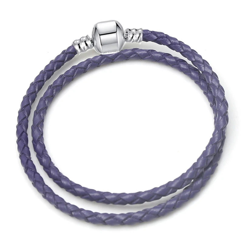 BAOPON Dropshipping High Quality 9 Colors Leather Chain Charm Bracelets with DIY Fine Bracelet for Women Girls Jewelry Gift