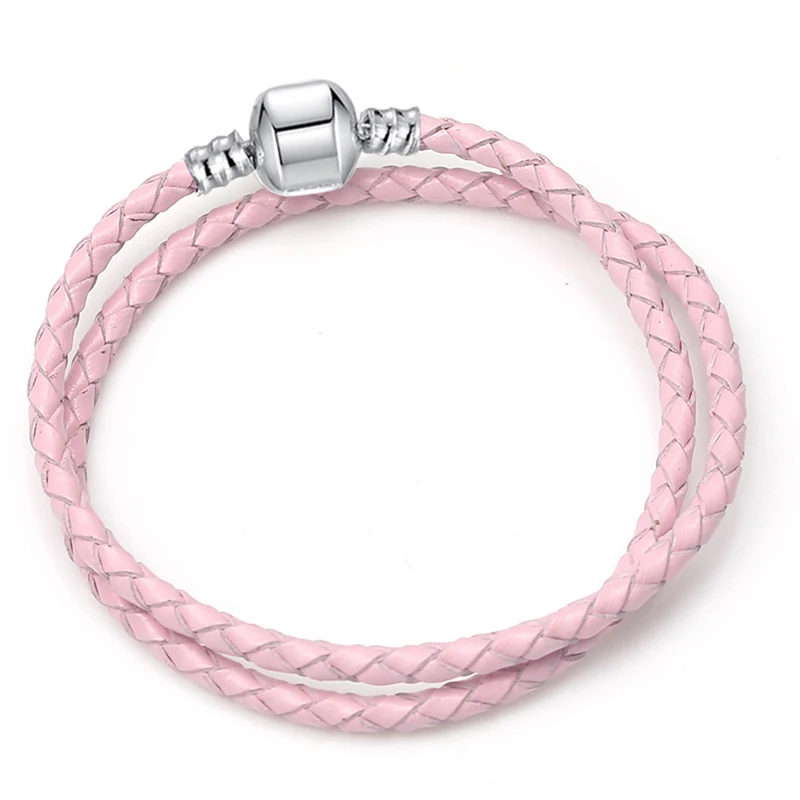 BAOPON Dropshipping High Quality 9 Colors Leather Chain Charm Bracelets with DIY Fine Bracelet for Women Girls Jewelry Gift