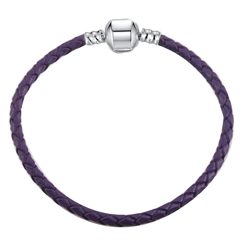 BAOPON Dropshipping High Quality 9 Colors Leather Chain Charm Bracelets with DIY Fine Bracelet for Women Girls Jewelry Gift