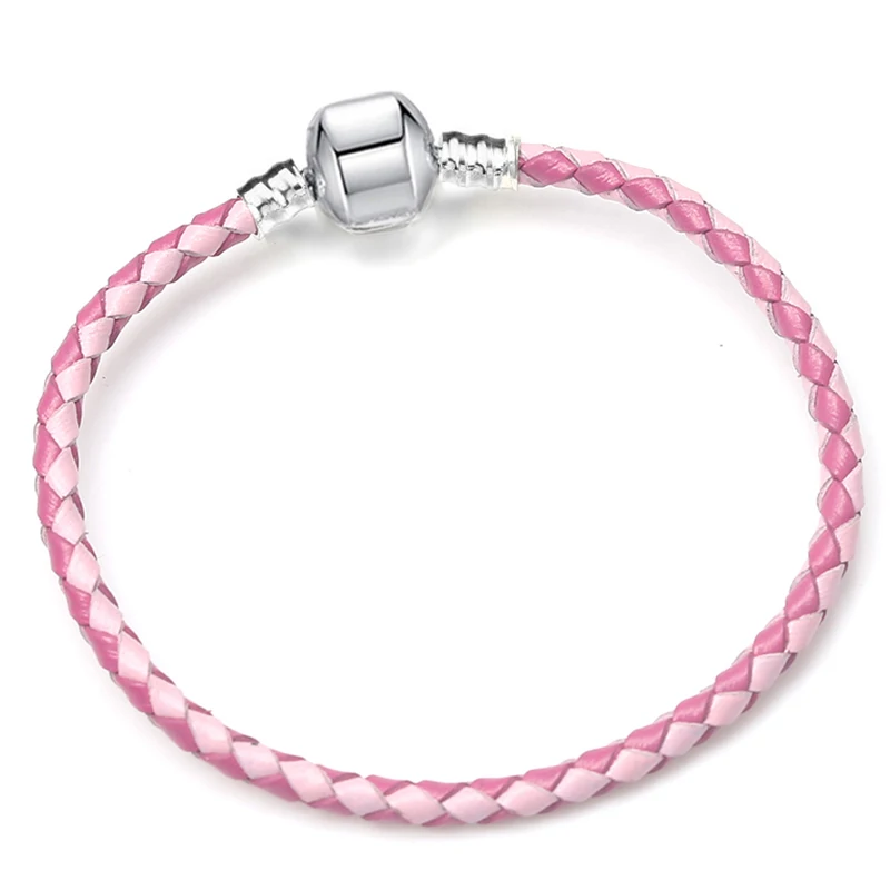 BAOPON Dropshipping High Quality 9 Colors Leather Chain Charm Bracelets with DIY Fine Bracelet for Women Girls Jewelry Gift
