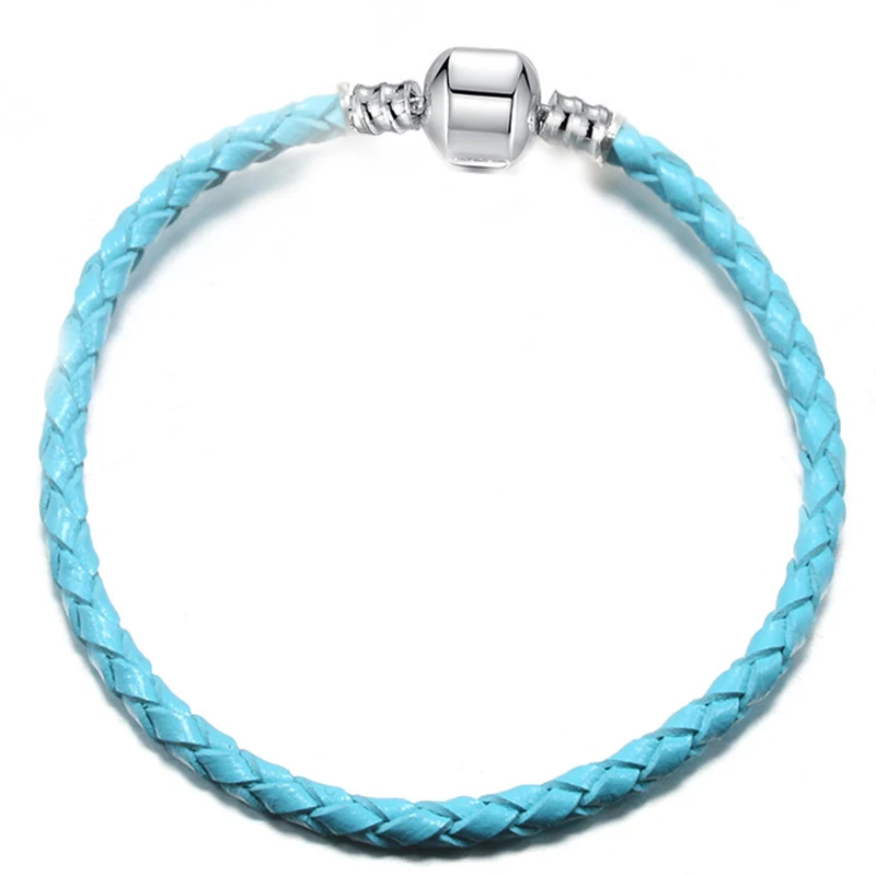 BAOPON Dropshipping High Quality 9 Colors Leather Chain Charm Bracelets with DIY Fine Bracelet for Women Girls Jewelry Gift