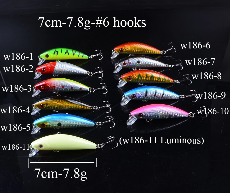 1pcs Artificial Bait Fishing Lures Minnow Crankbaits Bass Baits Wobblers Set Lifelike Fake Fishing bait Tackle 50 colors 3D Eyes