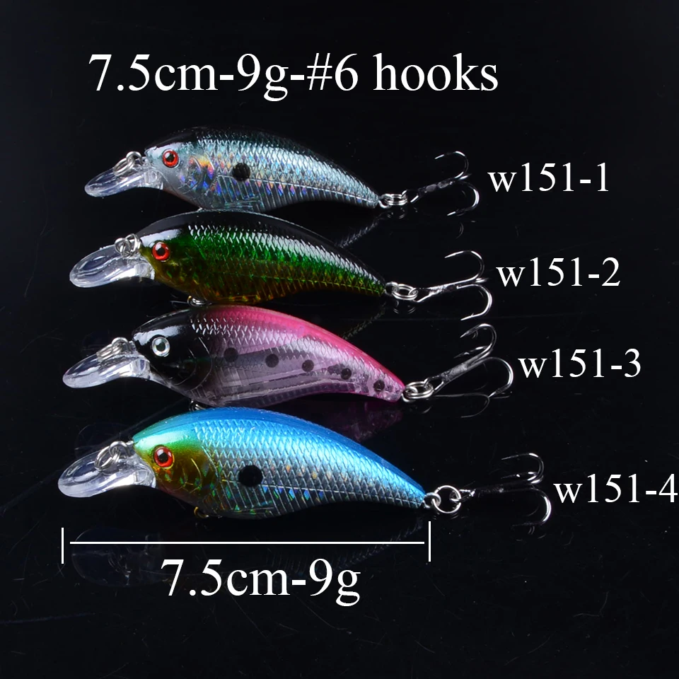 1pcs Artificial Bait Fishing Lures Minnow Crankbaits Bass Baits Wobblers Set Lifelike Fake Fishing bait Tackle 50 colors 3D Eyes